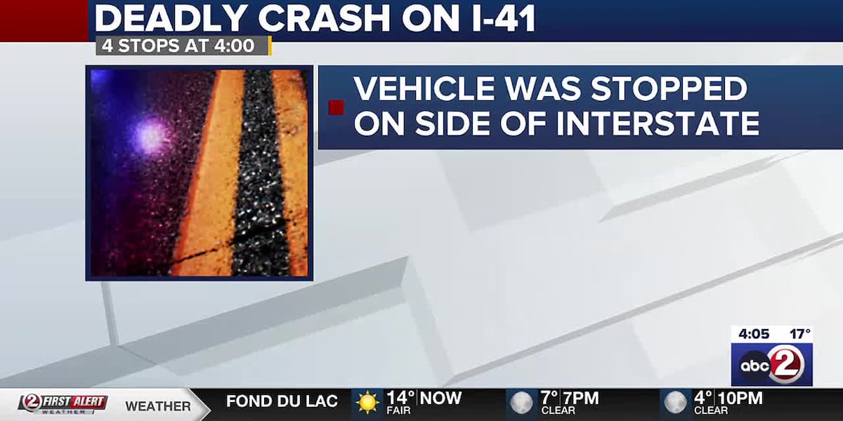 Two cars collide, killing person standing along I-41 in Fond du Lac County [Video]